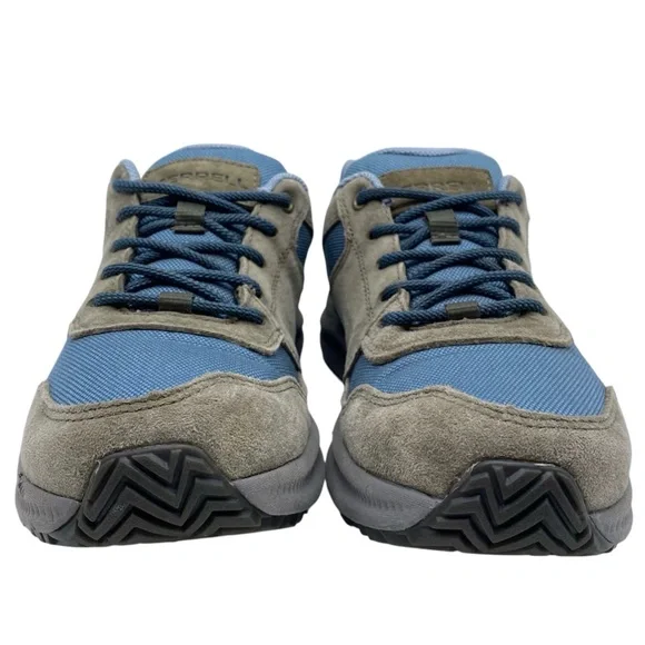 Merrell Womens Hiking Shoes Sz 7.5 Olive Green Blue Suede Low Top Vibram Outdoor - Picture 6 of 13